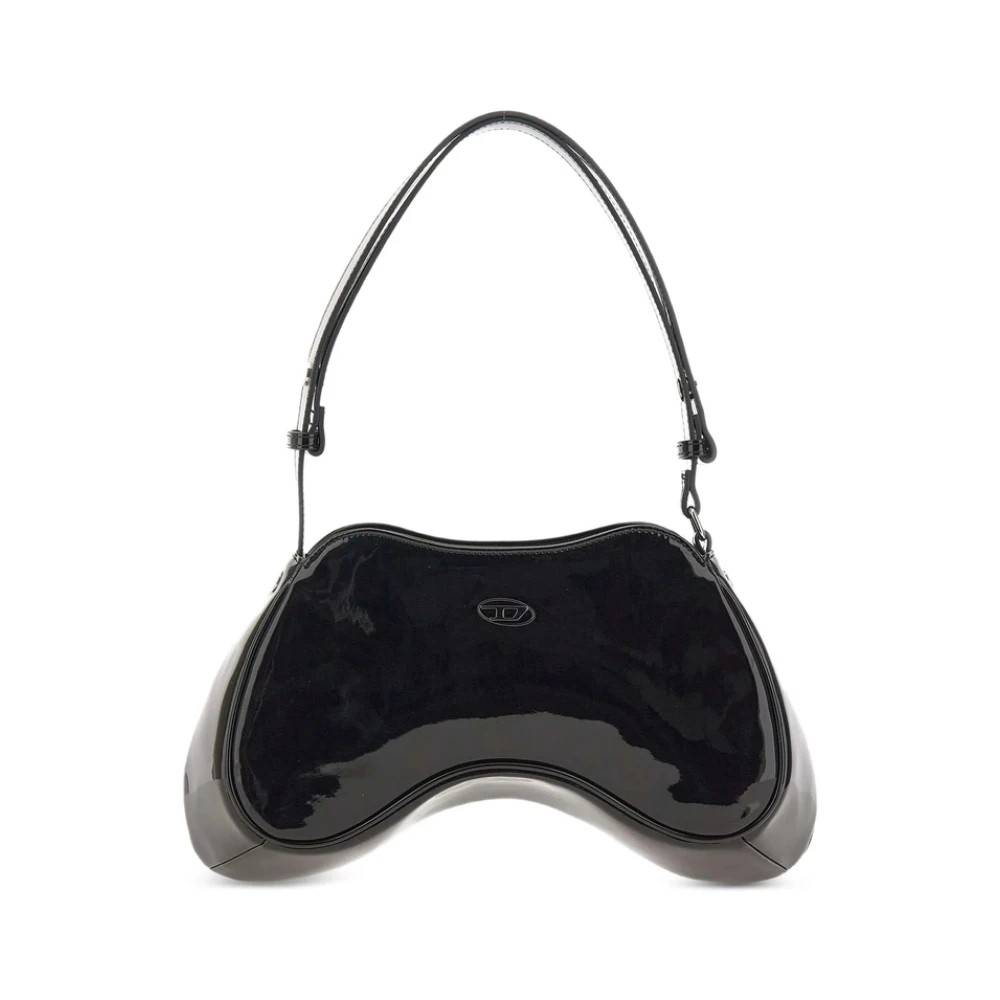 Diesel Play Patent Skuldertaske - Tasker - Dame - Sort - ONE SIZE - Uld