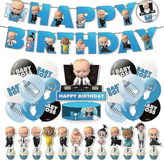 Baby Boss Fødselsdagsfest Dekorationer, Tillykke Med Fødselsdagen Banner Kage Toppers Balloner Sæt_SJJYV