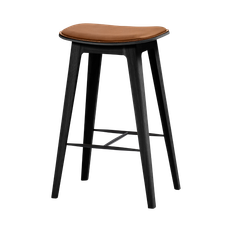 Nordic Bar Stool - Black Stained Oak with stitches