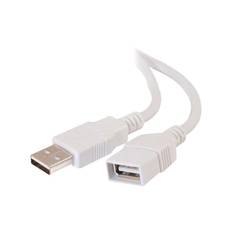 C2G 3.3ft USB Extension Cable - USB A to USB A Extension Cable - USB 2.0 - White - M/F - USB-kabel - USB til USB - 0.9 m