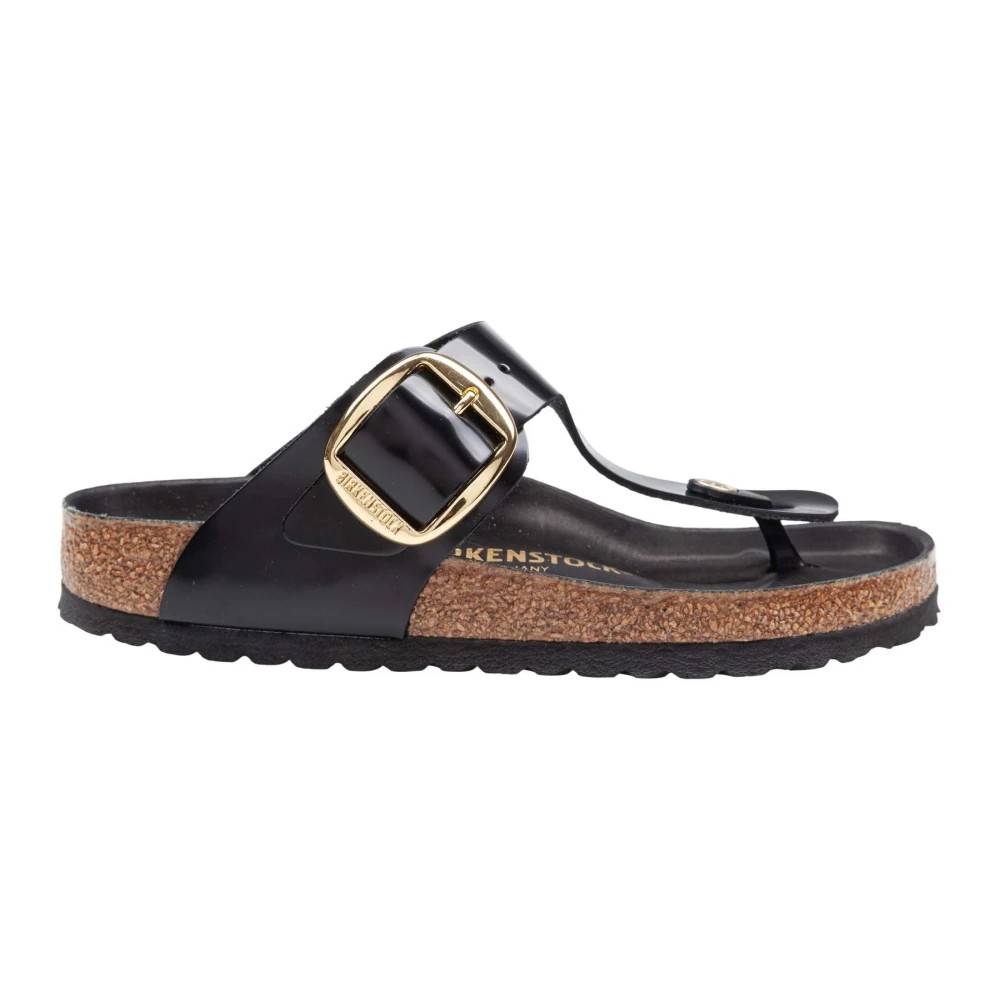 Birkenstock Infradito Big Buckle Narrow Fit - Sko - Dame - Sort - 37 EU - Læder