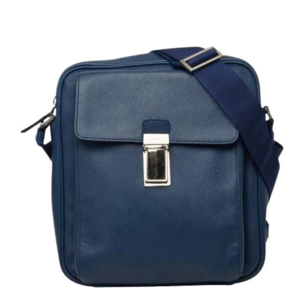 Prada Vintage Pre-owned Skuldertaske - Vintage - Dame - Blå - ONE SIZE - Uld