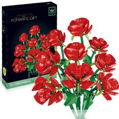 Kompatibel med LEGO 10280 Byggstenar - Blomsterbuket, Blomster, Roser, Puslespil, Legetøj, Valentinsdagsgave, Saml