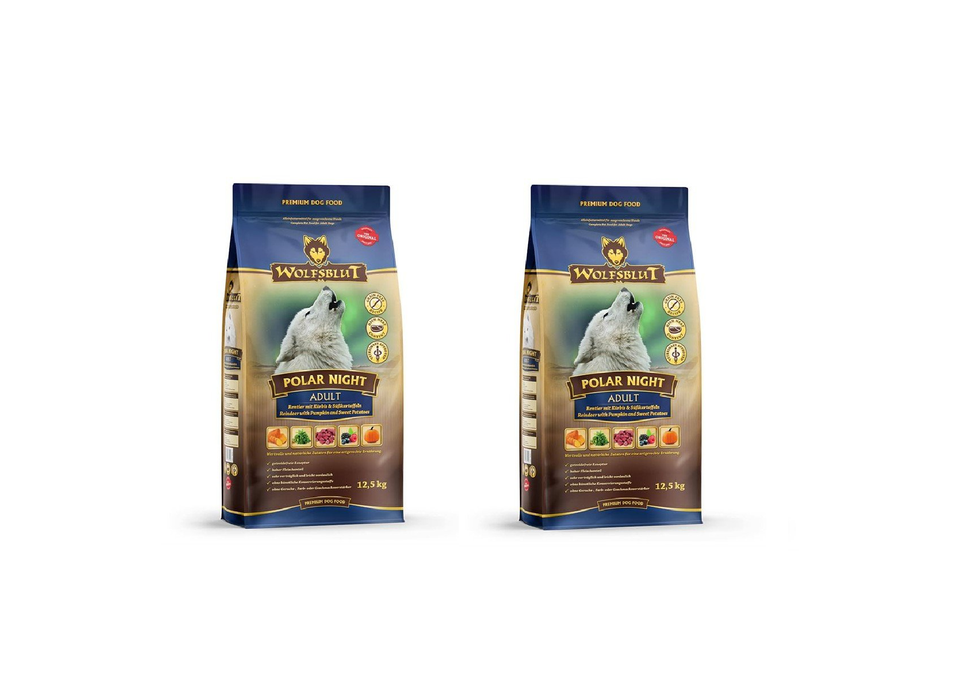 Wolfsblut - 2x Dogfood - Polar Night 12,5 kg - Reindeer meat and pumpkin - Bundle