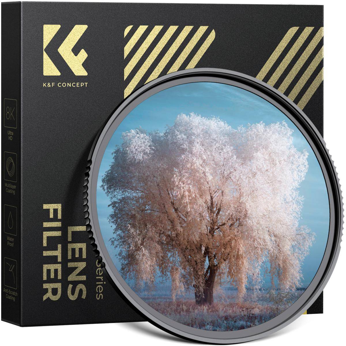 KENTFAITH 55mm 720nm Infrared Filter (AR+AF Coated) HD Optical Glass with 28-Layer Coating, Standard IR Filter for Unmodified Cameras to Shoot Surreal Landscape and Black & White Photography - Nano-Xcel Series