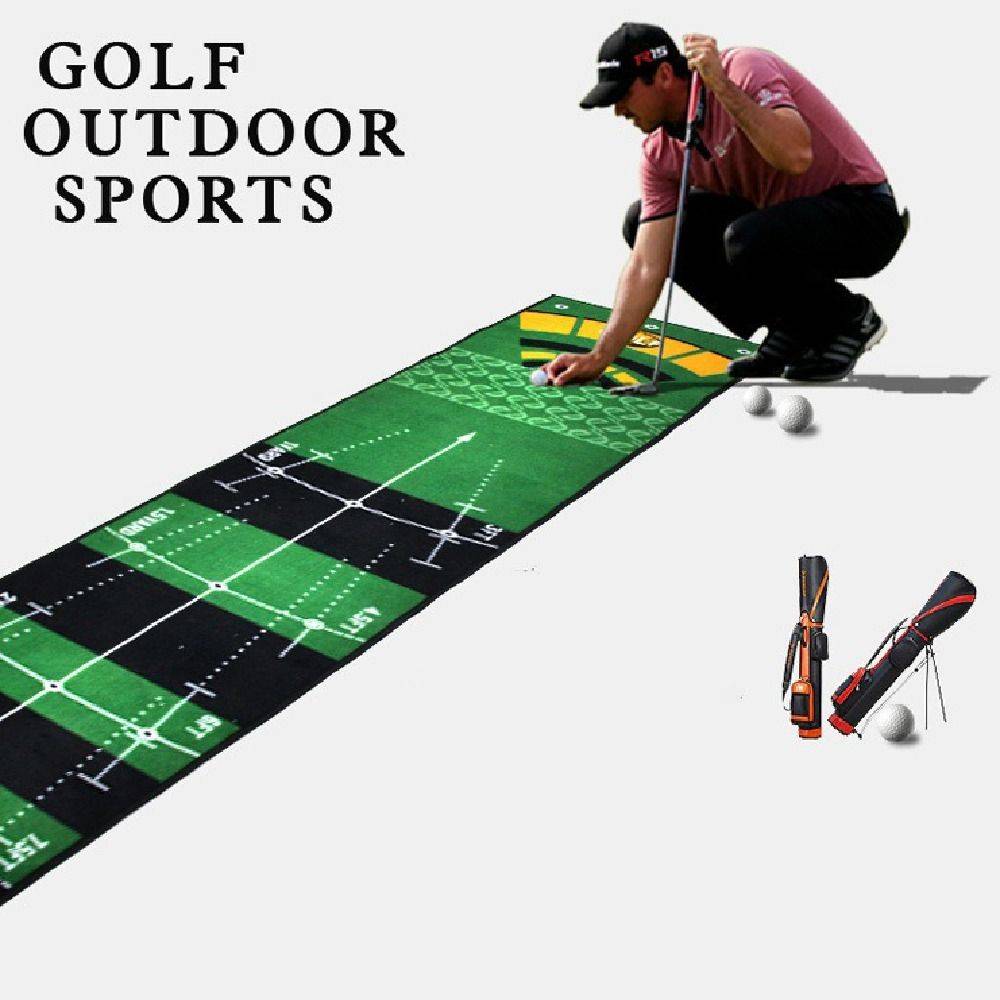 Foldable Golf Putting Practice Mat 50X300cm Lightweight Golf Putting Green Blanket Durable Washable Golf Hitting Mat Home Use