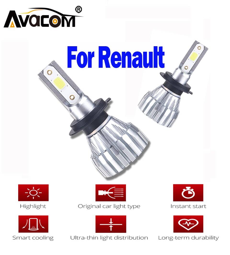 Avacom 2x led h4 h7 bilstrålkastare glödlampor h11 9005 9006/hb3 hb4 h8 h9 h4 h7 led turbo 12v 6500k 13000lm lampor för för renault dus - 1 st / H9