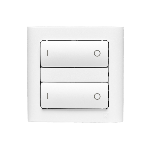 Smartkontakten Zigbee kontakt/lysdæmper til LK Fuga, tænd/sluk tangenter i hvid med LK Fuga Soft 63 ramme & monteringsramme