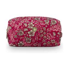 PIP Studio Coco Kosmetiktaske - Medium - H 10 x B 21,5 cm - Polyester/fløjl - Pink bloom