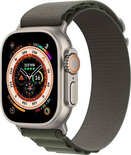 Apple Watch Ultra 2 (2023) | GPS + Cellular | sølv | Alpine Loop grøn S/M