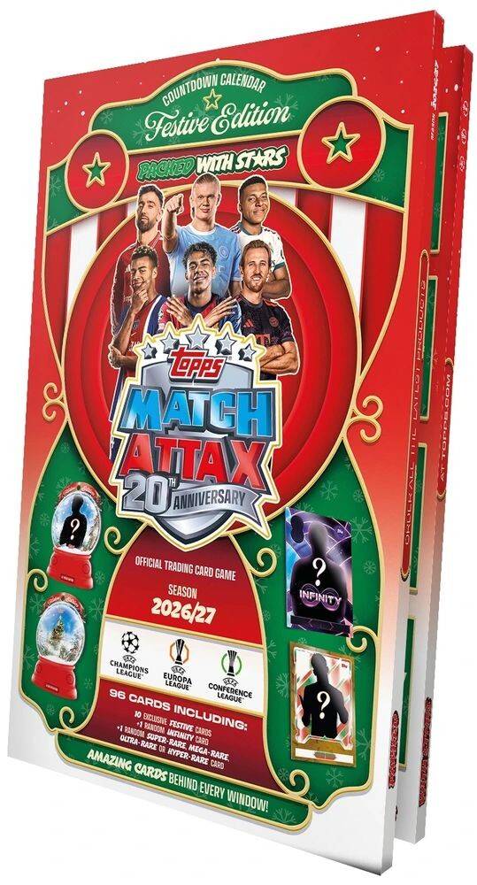 Match Attax UEFA 26/27 Julekalender Topps Club Competitions Advent Calendar.