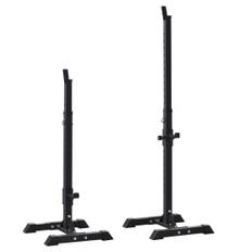 Hantelställ, set om 2, skivstångsställ, höj- och sänkbart hantelställ, skivstång med gummifotkåpor, 105-160 cm, styrketräning, u