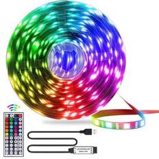 Sovrums LED-lampor, 3,28 FT (1 rulle)~98,42 FT (2 rullar) RGB LED Strip-lampor med IR 44 nycklar fjärrkontroll, USB 5V LED Strip-lampor med självhäfta (1 m,2 m,3 m,5 m,10 m,15m,20 m,30 m)