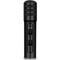 Mamen telefon mikrofon kondensator mikrofon karaoke mikrofon för livesång inspelning cardioid pickup mikrofon - Svart