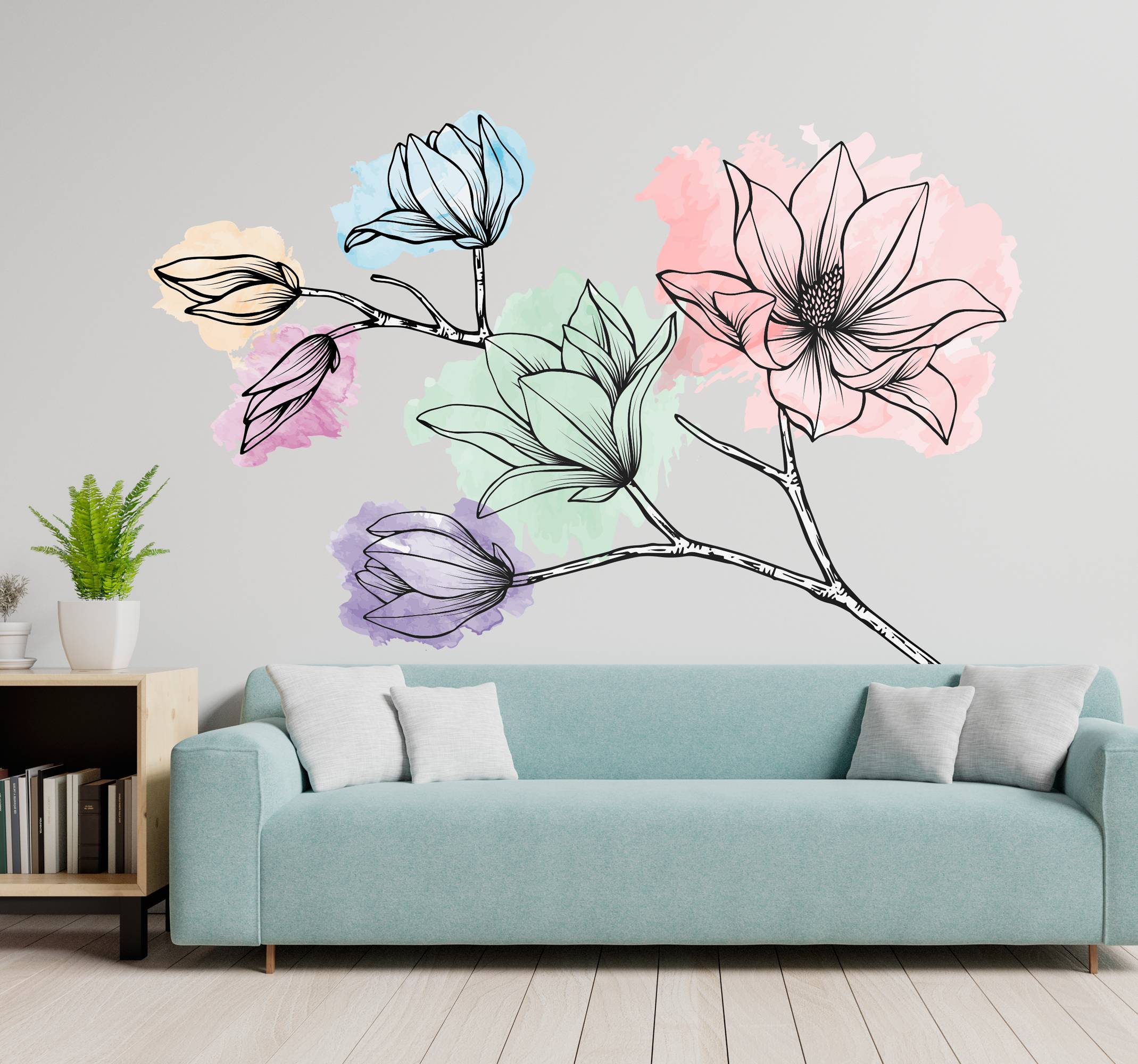 Magnolia för väggblomma väggdekal