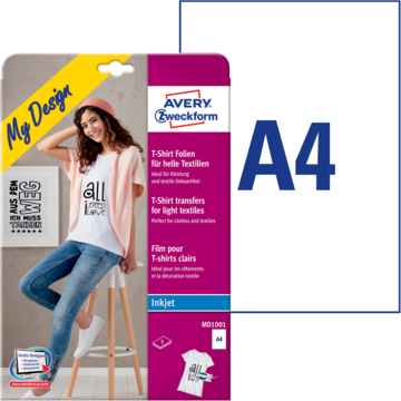 Transferfilm Ljusa Textilier A4 Avery MD1001