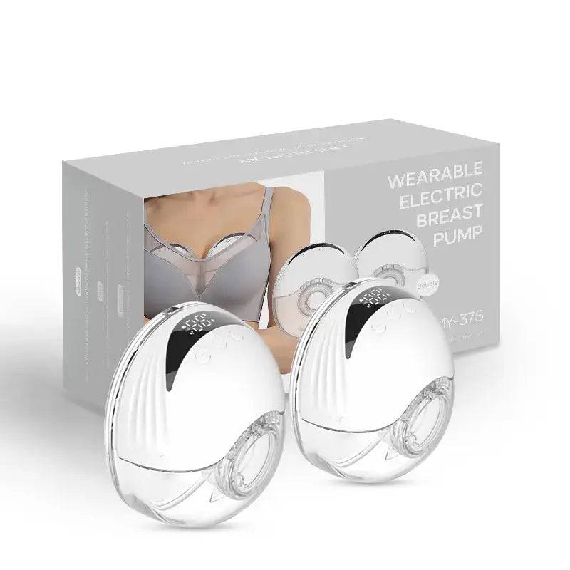 Bärbar elektrisk bröstpump för amning Pump BPA-fri Handsfree 4 lägen och 12 nivåer Bröstpump med LED-display, 2 delar - vit