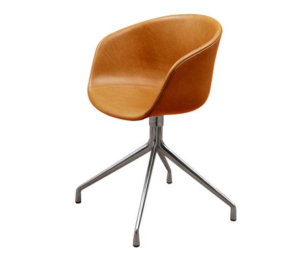 HAY About A Chair - AAC 21 - Cognac Sense Læder - Stel | Poleret Aluminium