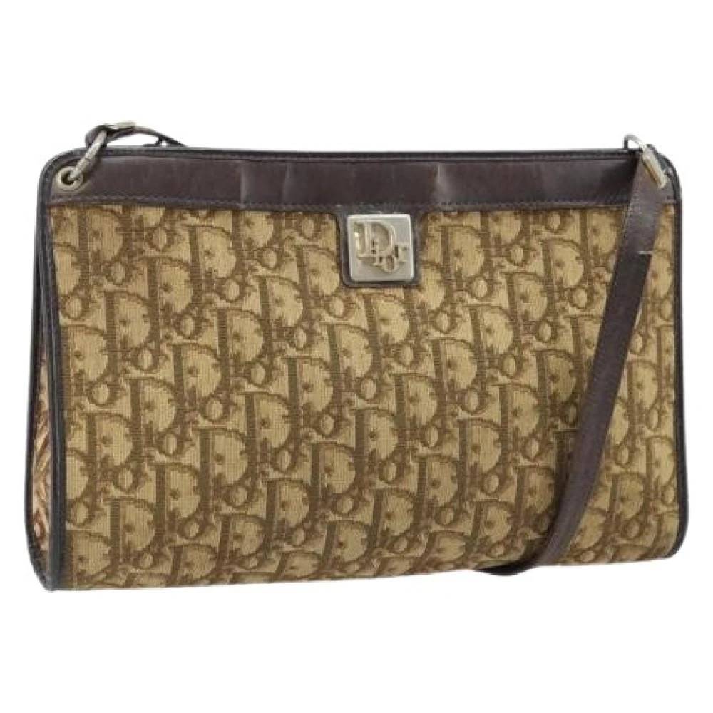 Dior Vintage Pre-owned Trotter Canvas Skuldertaske - Vintage - Dame - Brun - ONE SIZE - Uld
