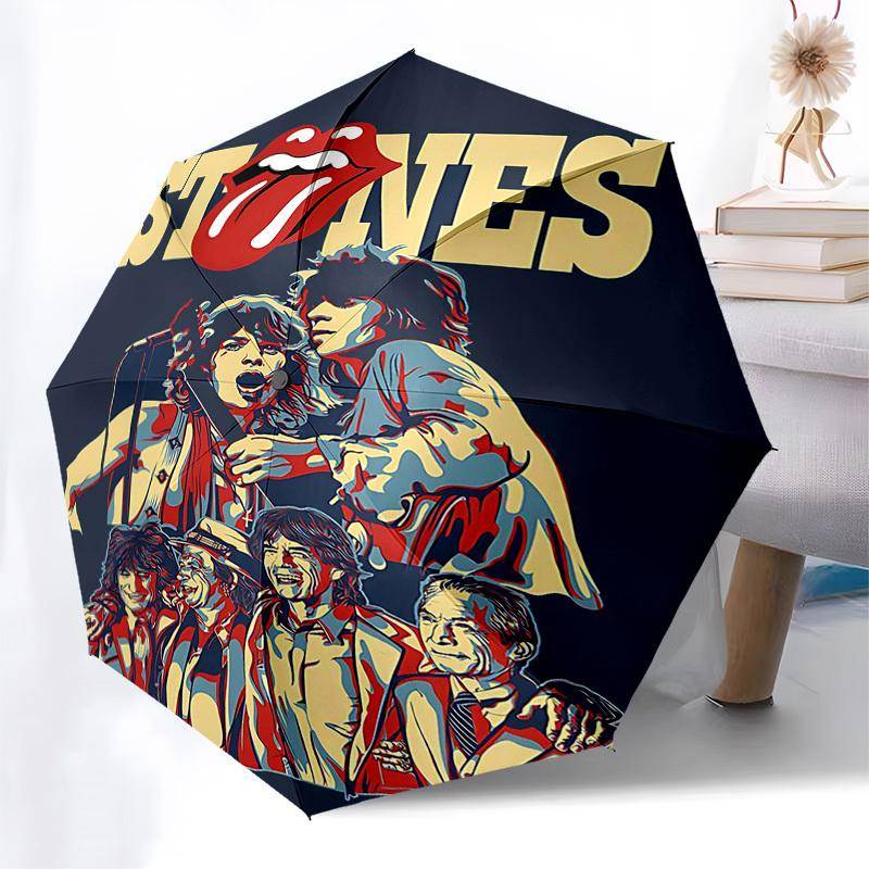 1 st Rolling Stones Automatisk Öppning, Vindtät, Kompakt ReseParaply, Gåva till Födelsedag, Jul, Affärer 93063