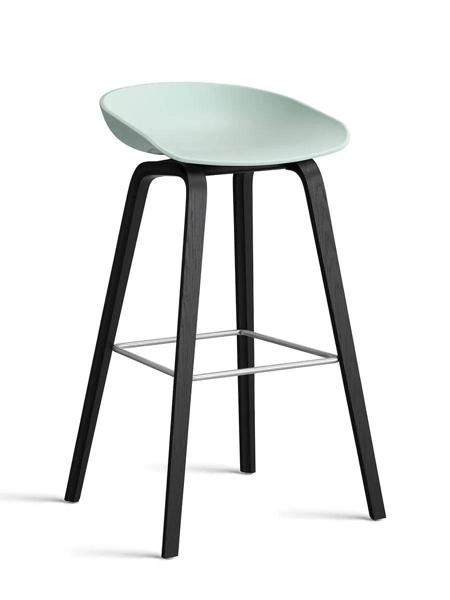 About a Stool AAS32 fra Hay Høj - B 50 x D 46 x H 74-85 cm / Dusty Mint / Sortbejdset eg - Jacobsen Plus