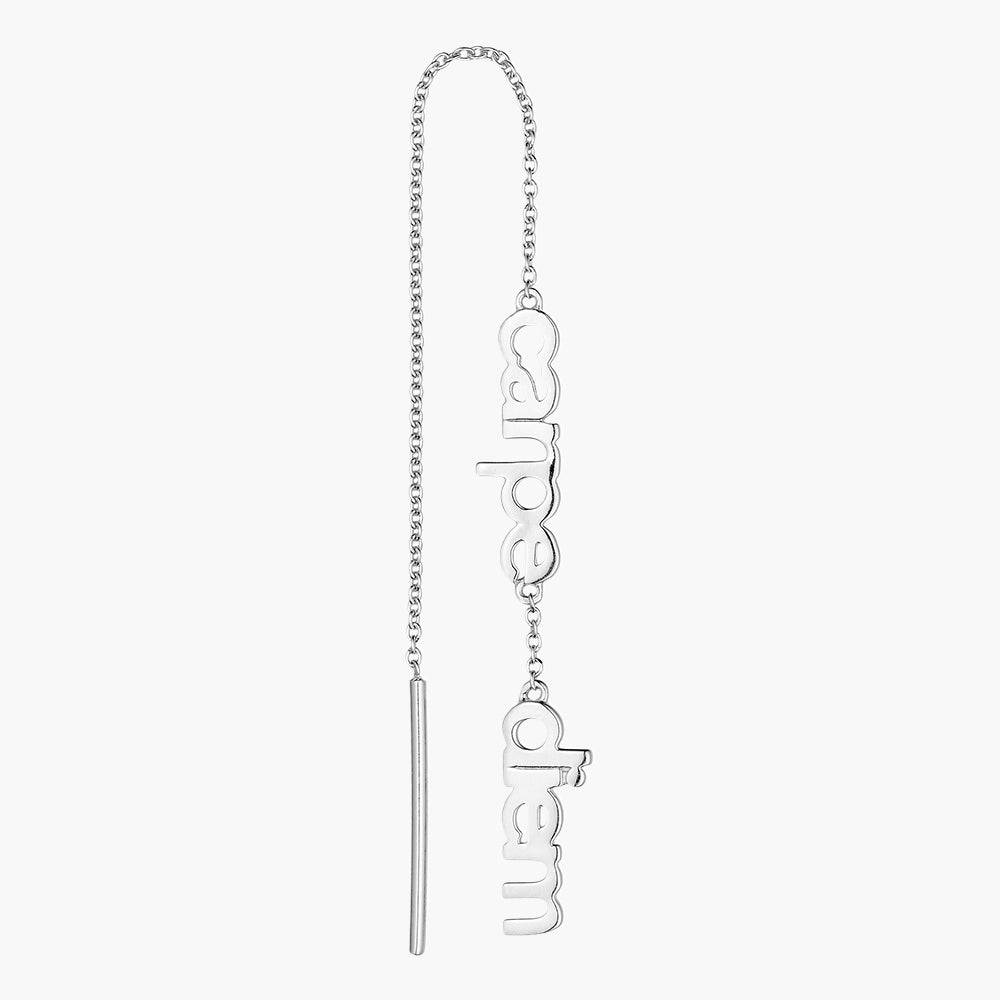 Vocabulary ear chain, silver