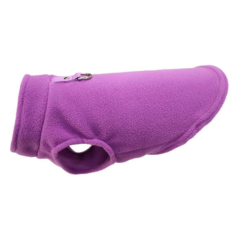 Fleece Vest Jacket for Small Dogs & Cats | Warm Winter Coat for Chihuahuas & French Bulldogs - Purple / L (L)