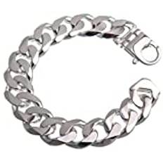 Silverkedja store ditt smycke online SHOP pansarkedja armband – 16,5 mm bredd – valbar längd 19–25 cm – äkta 925 silver, 24 centimeters, Sterlingsilver