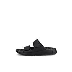 ECCO Cozmo M - Sandaler i læder med to remme til herrer - Sort - Size: 47 (UK 12-12.5)