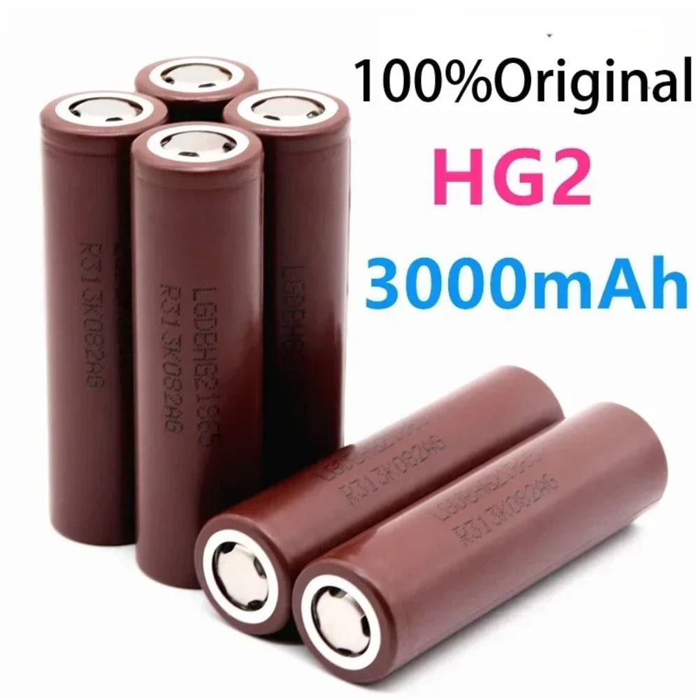 10PCS 100% Original Large Capacity HG2 18650 3.7V 3000mAh Rechargeable Battery for HG2 Power High Discharge Big Current