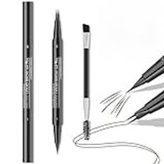 Eye Brow Microblading Pen, Microblading Eyebrow Pen | Dubbelsidiga ögonbrynspennor med borste,Eyebrow Contouring Pen, Eyebrow Tint Penna med 2-gaffelspets och exakt spets