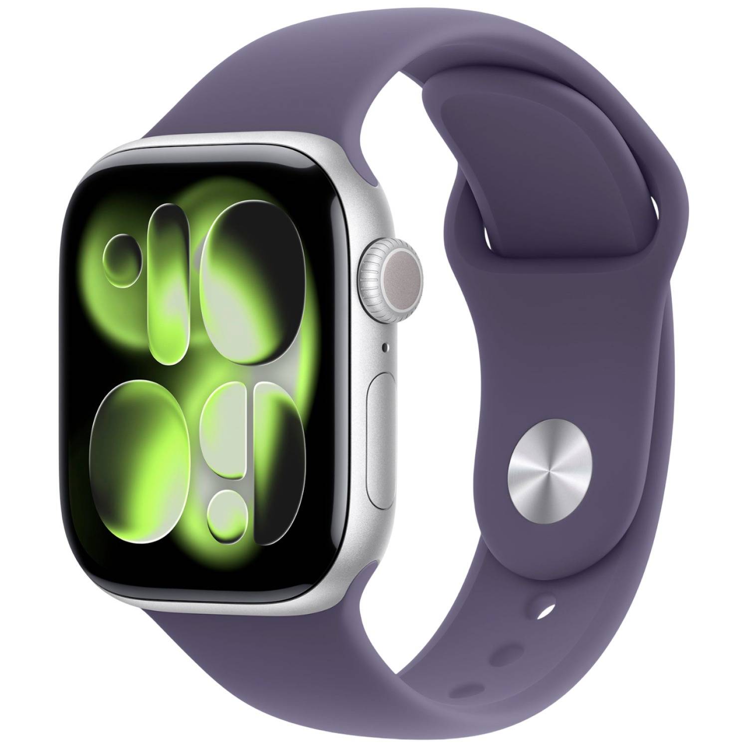 Apple Apple Watch Series 11GPS42mmSilver Aluminium Purple Fog Sport Band S/M MEU64 - Unisex - 42 mm - Smartklocka - Quartz med laddare - Svart (42/44/45/49 mm)