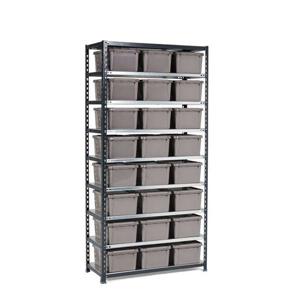 Lagerreol Falster med Plastkasse Smartstore Recycled, 24 stk, BxDxH 10