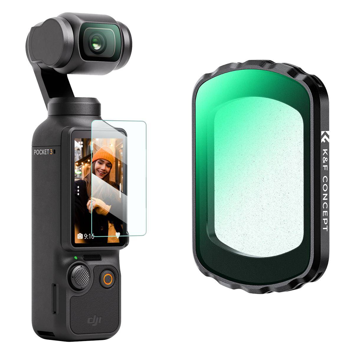 KENTFAITH DJI Osmo Pocket 3 / DJI Osmo Pocket 4 Create Combo Magnetic Black Mist 1/8 Filter Multi-Coated Mist Dreamy Cinematic Effec Filter for Video / Vlog / Portrait Photography