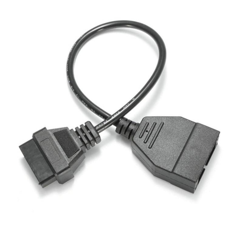 Kraftig Universell OBD 12-pins Till OBD2 Adapter Omvandlare Kabel Passar för Flera Fordonsdiagnostik Plastkonstruktion gray