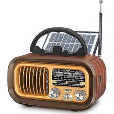 SCSYV PRUNUS J-150 Bærbar Radio Retro, AM/FM/SW Lille Radio Bluetooth, Batteriradio Drives af 1200mAh Genopladeligt eller D-celle Batterier, med...