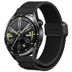 Armband för Huawei Watch GT4 46 mm/GT3 46 mm/GT2 46 mm, 22 mm magnetiskt band justerbar nylonersättning för Huawei Watch GT4 Pro/GT3 Pro/GT2 Pro/GT2e/Galaxy Watch 3 45 mm/Galaxy Gear S3