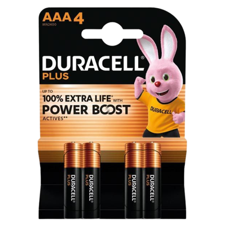 Duracell Plus Batterier MN2400 AAA – 4 st