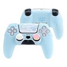 Kuitmor PS5-kontrollfodral, halkfritt skyddande fodral i silikon, gulligt tecknat skyddande skal för PlayStation 5 Dualsense-kontroll med 2 tumgreppsskydd och 1 klistermärke