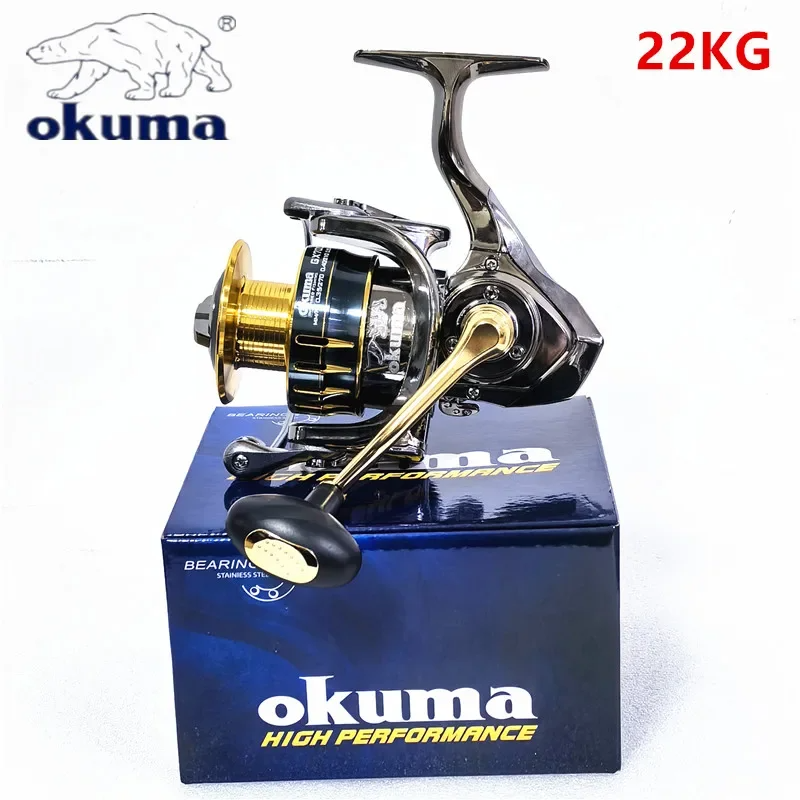 OKUMA Reel 22KG Max Drag for Fishing GX1000~7000 Reel Metal Spool Handle Sea Jig Carp Reel Fishing Coil Wheel Fishing Glasses
