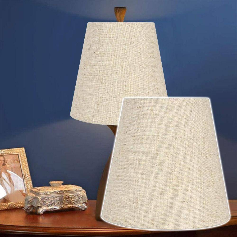 Lampskärm Skärmar Ljuskrona Bord Lampskärm Liten golv trumskydd Tyg Byte av tyg Beige