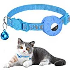 Airtag Kattkrage, refektivhalsband för katt med säkerhetsspänne och vattentät luftetiketthållare i 3/8 tum bredd, katt Airtag-krage, katt GPS-spårare krage kompatibel med Apple Airtag för katt hund