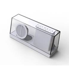 Transparent trådløs Bluetooth højttaler med FM-radio mm. Hvid.