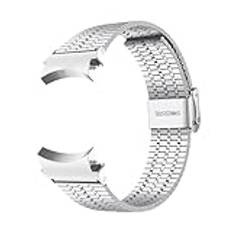 Band i rostfritt stål for Samsung Galaxy watch 6 4 classic 40mm 44mm 43mm 47mm länkarmband correa Passar for Galaxy watch 4/6/5/pro Rem(Silver,For Watch 6 classic 47mm)