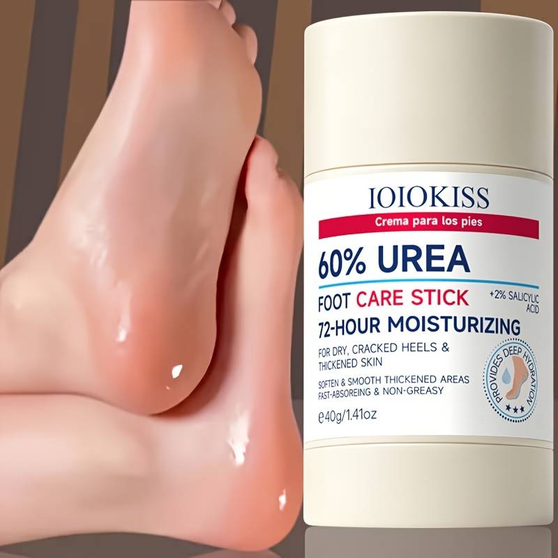 60% Urea + 2% Salicylic Acid Foot Care Stick, Long-lasting Moisturization, Quick-absorbing And Non-greasy, And Tenders Feet, 40g Portable Tube, With Swipe