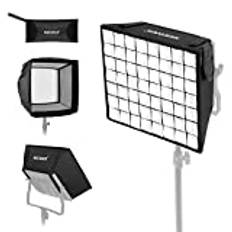 NEEWER 31 cm x 29 cm vikbar softbox-diffusor med rutnät och väska för NL660/SNL660/RGB660/RGB660 Pro/RGB660 PRO II LED-videolampanel, studiofoto porträtt fotografering YouTube-video mjuk belysning