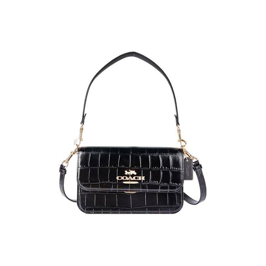 Coach Brynn 23 Metal Logo Detachable Shoulder Strap Leather Handbag Crossbody Bag Medium Women handbags Black CN061-IMBLK Basic Set (Bag+Dust Bag)