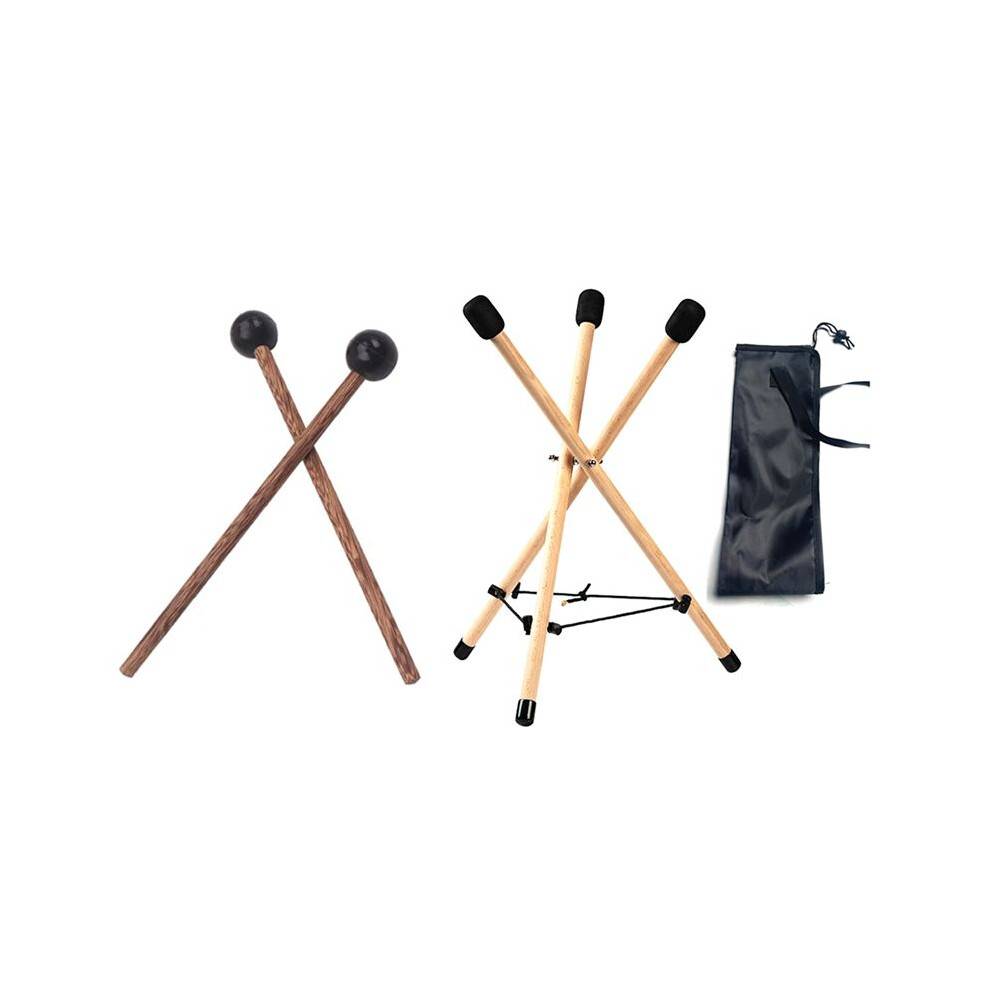 Drum Stand Handpan Stand Soild Wood Snare Stand Tripod Structure Drum Holder for 10 to 15 Inch Percussion Instrument