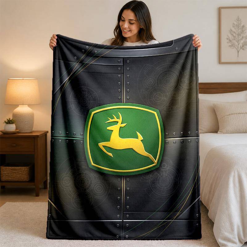 john deere Print Flannel Blanket Cozy Lightweight Plush Throw Blanket For Bed Sofa Household Use