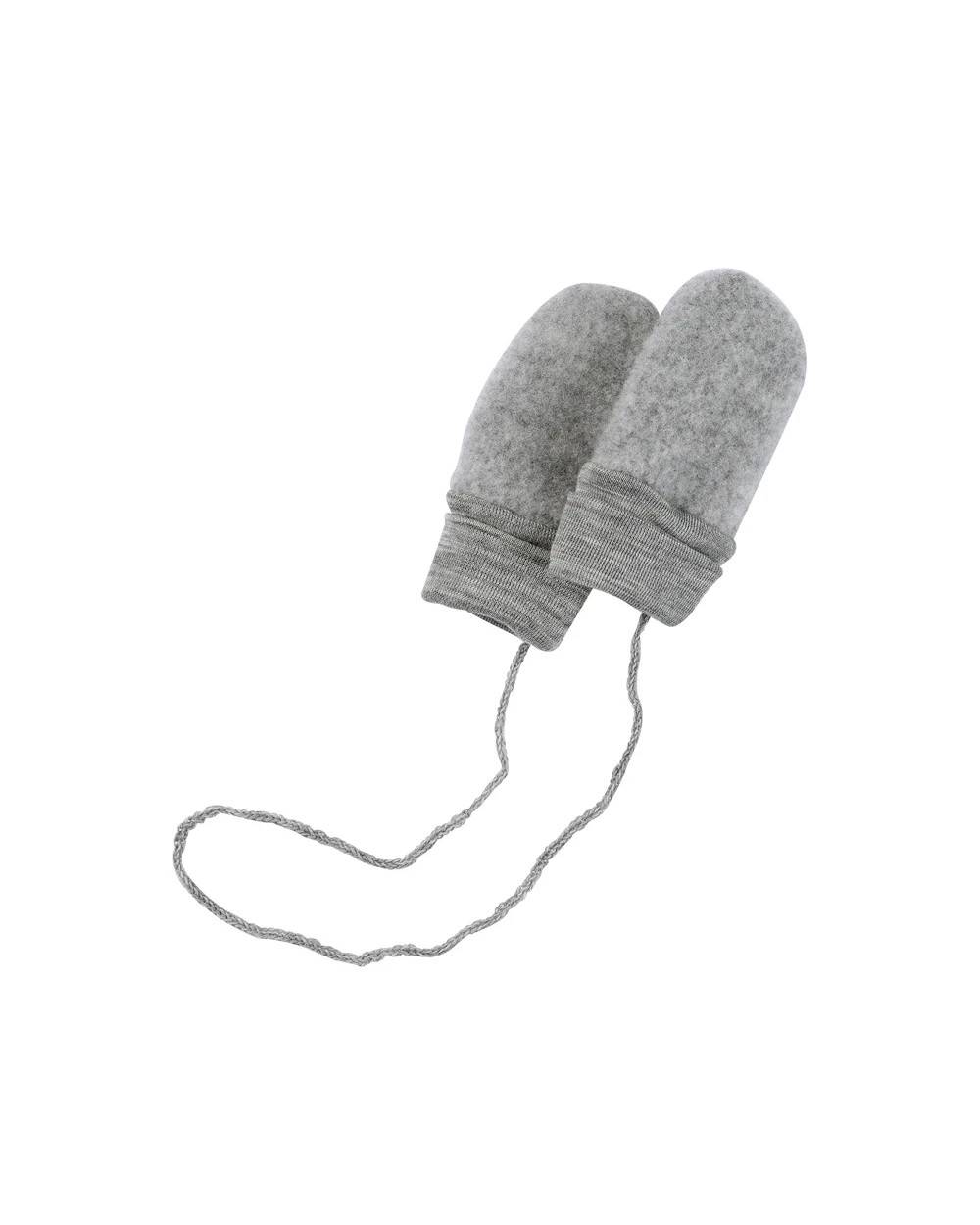 Babyvantar ullfleece – 100% ekologisk merinoull – Gråmelerad